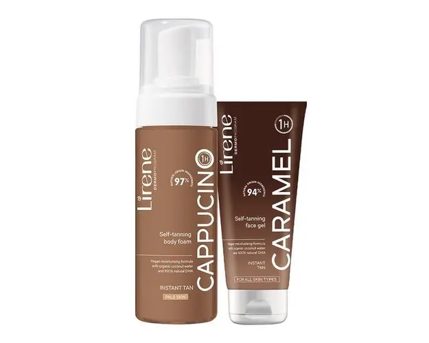 Set cadou pentru un Bronz Perfect ( Spuma autobronzanta Cappucino, 150ml + Gel facial autobronzant Caramel, 75ml )
