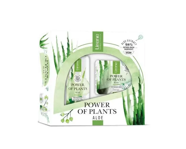 Set cadou Power of Plants Aloe. Contine Crema hidratanta cu Aloe 50ml + Lotiune tonica Aloe 200 ml