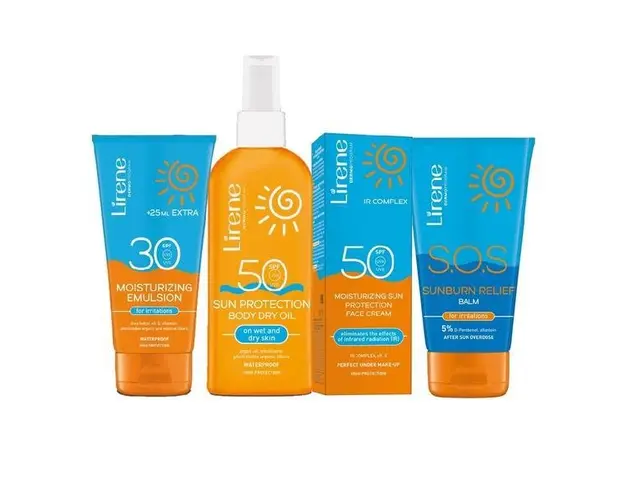 Set Cadou Protectie SPF Adulti, piele sensibila ( Crema hidratanta 40ml, Lotiune hidratanta 175ml, Ulei uscat 150ml, Balsam calmant 150ml)