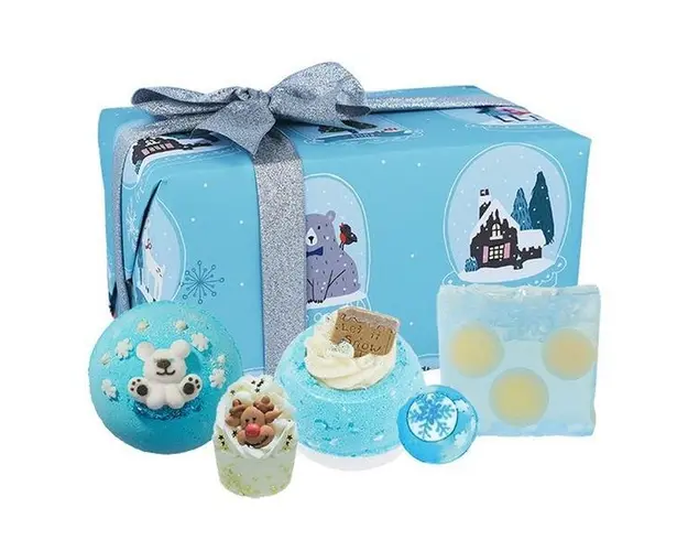 Set cadou Shake Up Christmas 5 produse, sare baie 160g + bila baie 160g + sapun solid 100g + sare baie 50g + sare baie 30g, Bomb Cosmetics