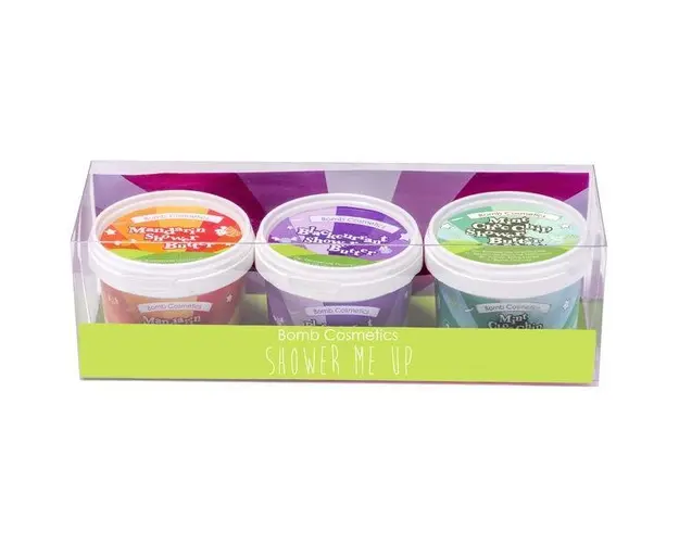 Set cadou Shower Me Up Potted, Bomb Cosmetics, unt de corp, 350 g