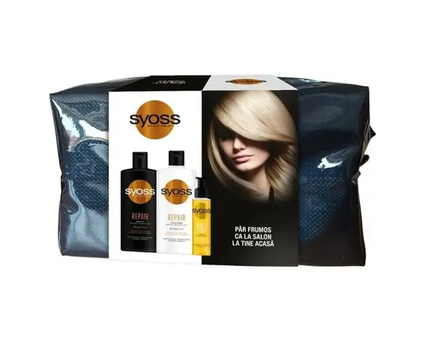 Set Cadou Syoss 2 - Sampon Reparator 440 ml + Balsam Reparator 440 ml + Ulei Elixir 100 ml