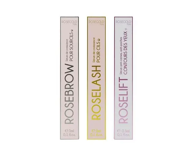 Set Cadou Trio Sprancene, Gene, Contur Ochi - Rosebrow, Roselash, Roselift, 3*3ml, Rosegold Paris