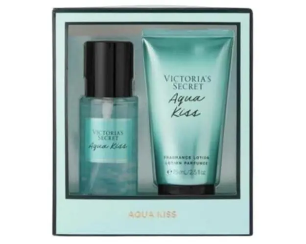 Set Cadou Victoria Secret, Aqua Kiss Gift Set, Spray corp 75 ml + Body Lotion 75 ml