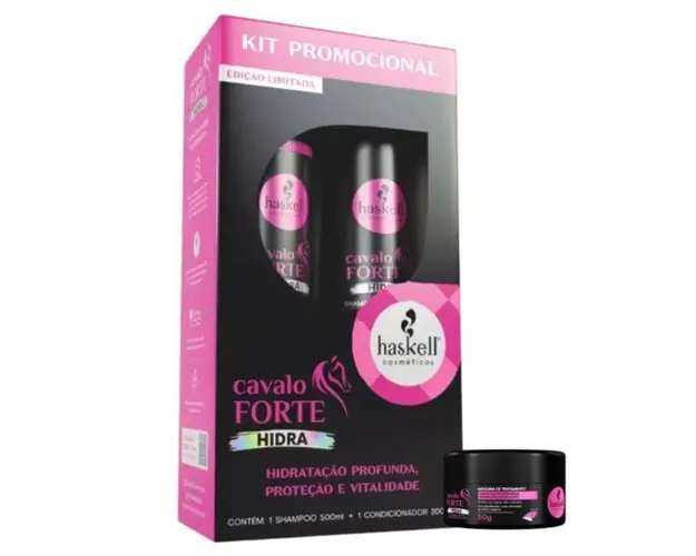 Set Cavalo Forte Hidra Sampon 500ml, Balsam 300ml + Cadou Masca 50g, Haskell