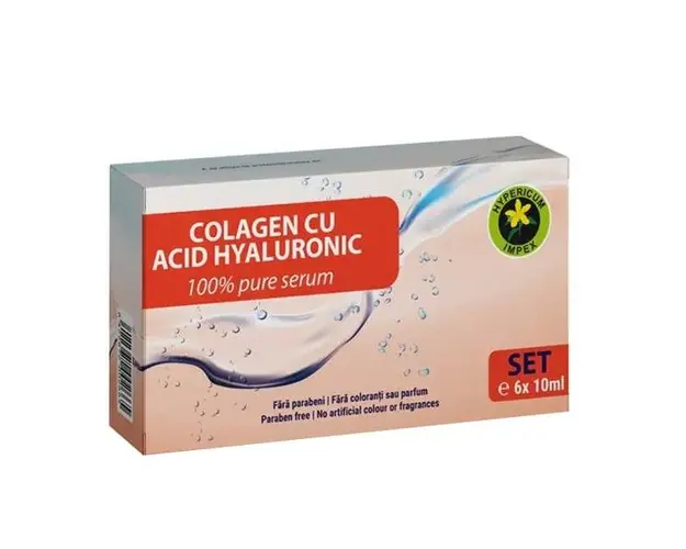Set Colagen Peptide cu Acid Hialuronic - Hypericum, 6 buc x 10 ml