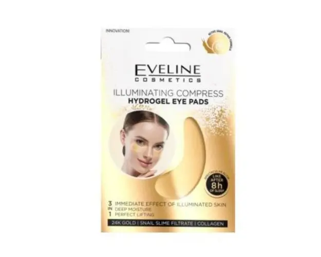 Set comprese pentru cearcanele inchise la culoare Illuminating Hydrogel, Eveline Cosmetics, 2 buc