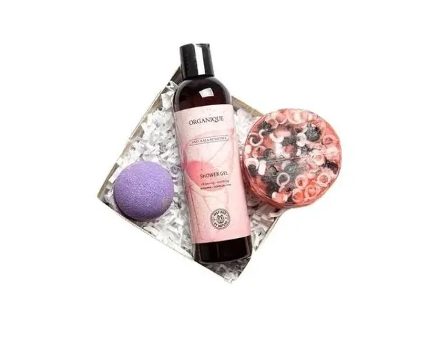 Set cosmetic cadou, Magic Moments, Organique - gel dus 250ml + sapun 100g + bila efervescenta 70g