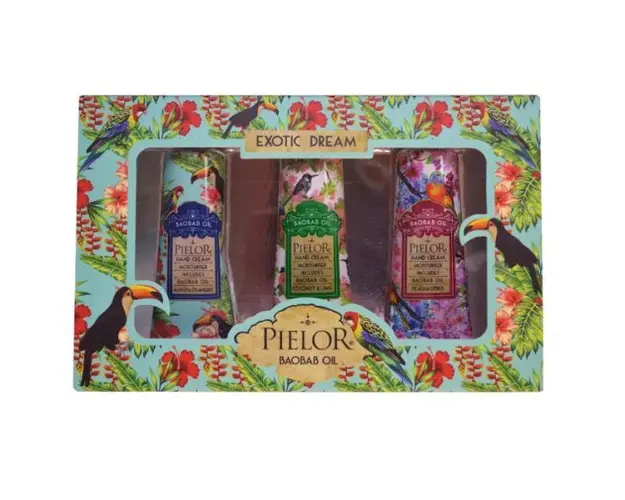 Set crema de maini Pielor Exotic Dream Turqoise, 3 buc X 30 ml