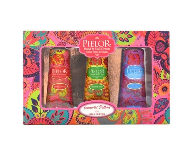 Set crema de m&acirc;ini Pielor Immortal Pattern Pink, 3 buc X 30 ml