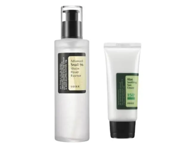 Set Crema solara calmanta cu aloe vera SPF 50 PA+++ Cosrx, 50ml + Esenta cu extract de melc COSRX Advanced Snail 96 Mucin, 100 ml