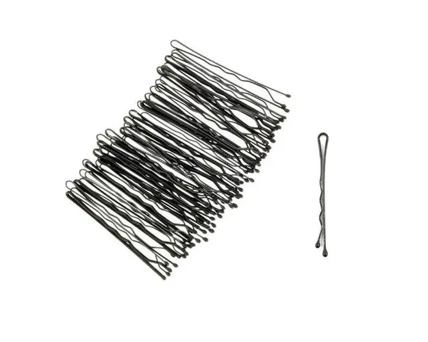 Set de 500 agrafe metalice pentru par, culoare neagra, 5 cm, cod AMT009