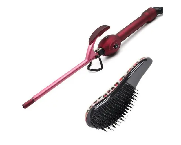 Set Hair Ondulator Par Profesional Perfect Ceramic Bucle Afro, 30W + Perie Descalcire