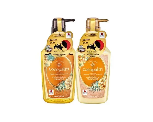 Set Ingrijire Intensiva a Parului pe Baza Ritualului Japonez - Cocopalm (Sampon Cocopalm - 600ml, Tratament Cocopalm - 600ml) 