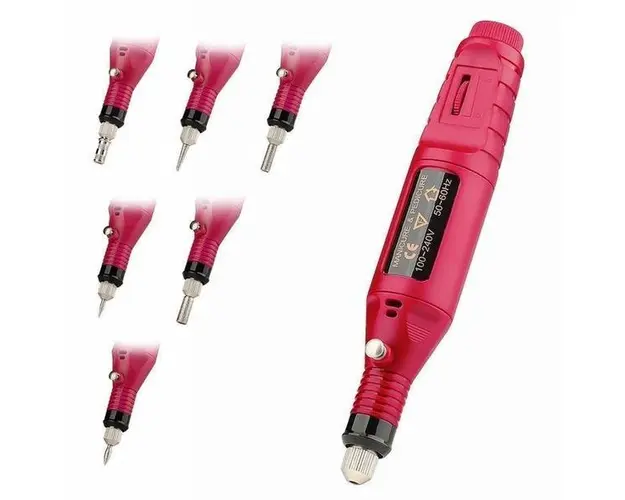 Set Manichiura Freza Electrica Unghii 20000RPM Roz