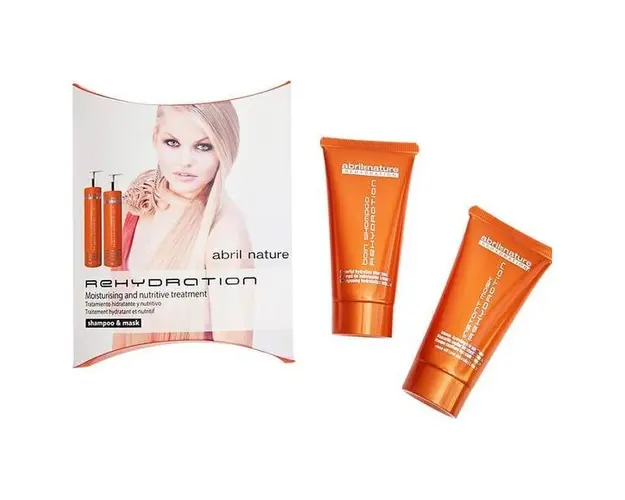 Set miniproduse hidratare intensa pentru par uscat sau cret Nutrition Abril et Nature (Sampon 30ml, masca 30ml)