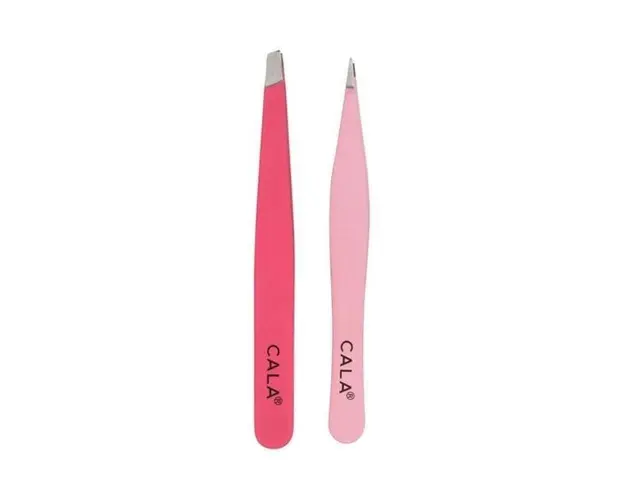Set Pensete Cala Tweezer Duo Slant + Point - Coral, 2 buc