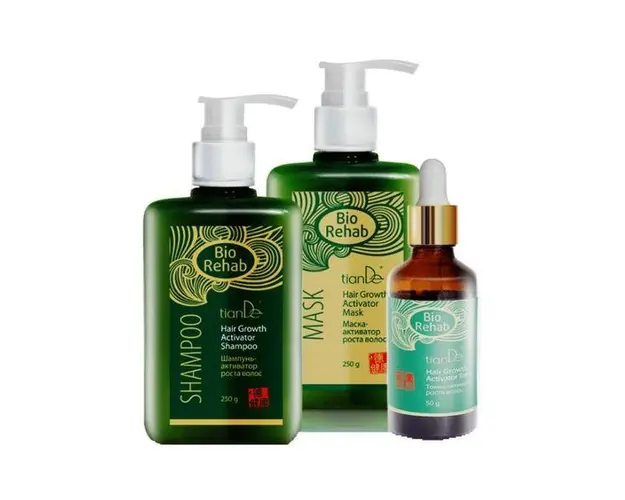 Set pentru Activarea Cresterii Parului, Sampon 250 g + Masca 250 g + Tonic 50 g, TianDe, BioRehab 