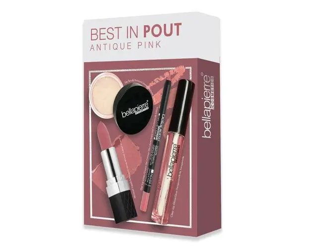 Set pentru buze Bellapierre, Best In Pout, Antique Pink