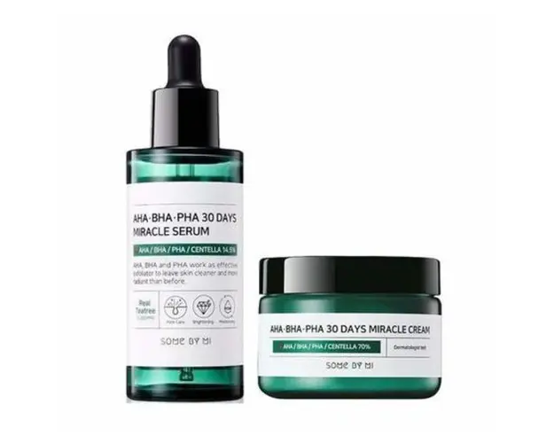 Set pentru eradicarea cosurilor Some By Mi cu AHA, Bha si Pha 30 Days Miracle (Serum 50 ml + Crema 60 ml)