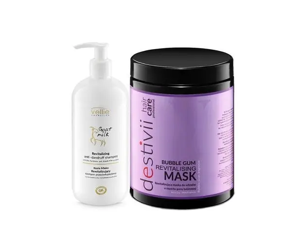 Set Pentru Revitalizarea Parului Predispus la Matreata (Sampon revitalizant - 500ml, Masca revitalizanta 1000ml)