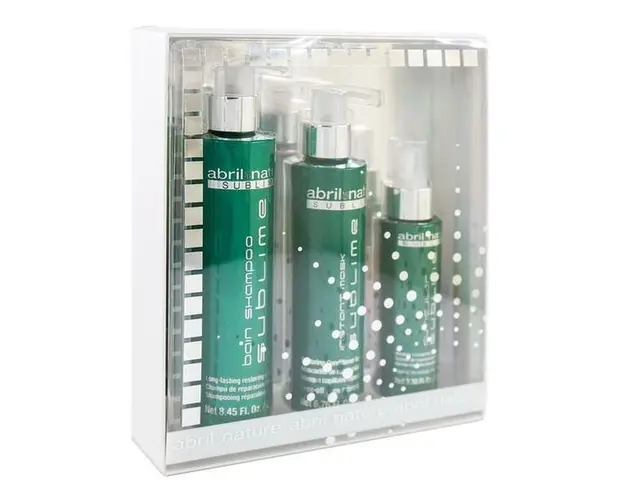 Set produse ingrijire cu celule stem si acid hialuronic pentru par gros si deteriorat Sublime Abrile et Nature (Sampon 250ml, Masca 200ml, Ser 100ml)