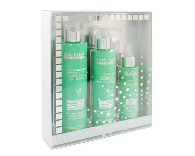 Set produse ingrijire cu celule stem vegetale pentru fortificare si regenerare par uscat Cell Innovative Abril et Nature (Sampon 250ml, Masca 200 ml, Ser 100ml)