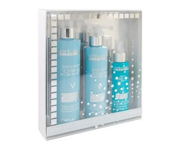 Set produse ingrijire cu celule stem vegetale pentru volum si densitate pentru par subtire si fin Age Reset Abril et Nature (Sampon 250ml, Masca 200 ml, Ser 100ml)
