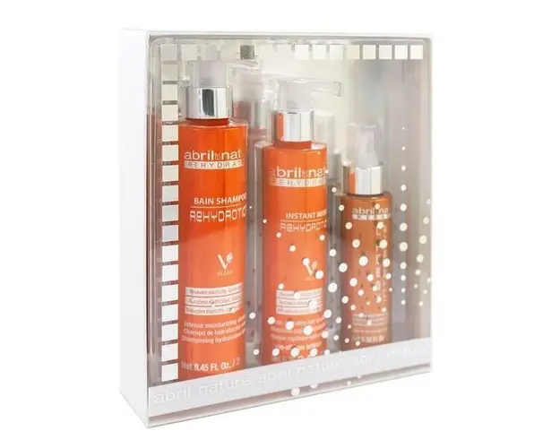 Set produse ingrijire hidratare intensa pentru par uscat sau cret Rehidration Nutrition Abril et Nature (Sampon 250ml, Masca 200ml, Ser 100ml)