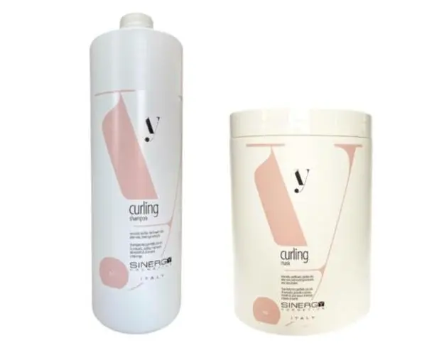 Set Profesional pentru par cret Masca 1000 ml + Sampon 1000 ml Sinergy