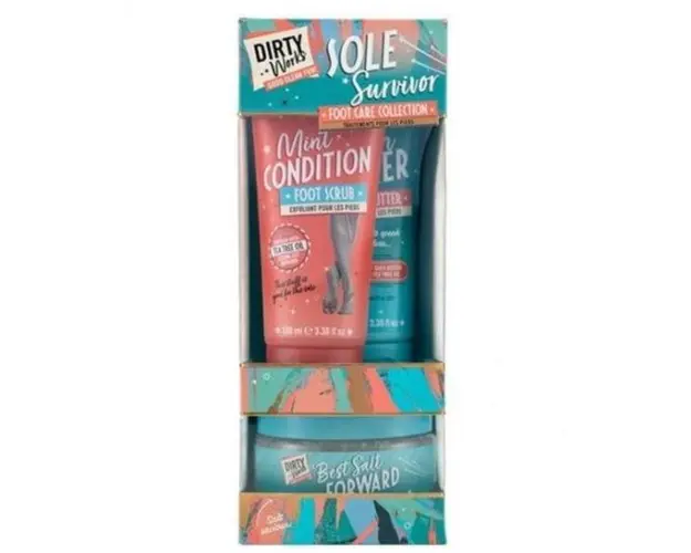 Set scrub 100 ml, saruri 200 g si unt 100 ml pentru picioare, Sole survivor