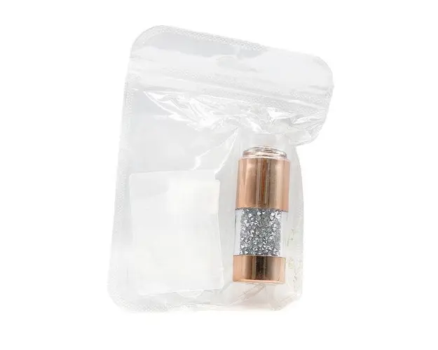 Set stampila pentru unghii cu 2 capete, cu matrita, argintie