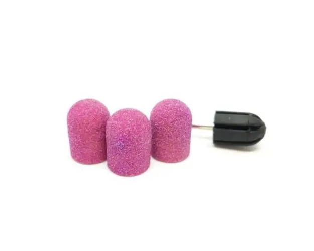 Set suport si smirghel rezerva 10*15mm #100 Liliac, 3 buc