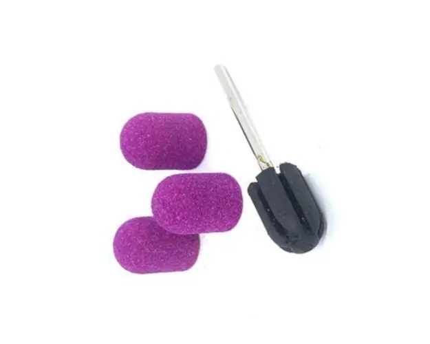 Set suport si smirghel rezerva 10*15mm #120 - Liliac, 3 buc