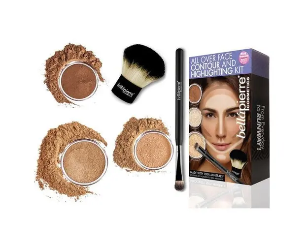 Set truse machiaj - All Over Face Highlight &amp; Contour - Dark BellaPierre