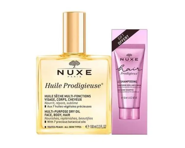 Set Cadou Ulei uscat Nuxe Prodigieux Multi-Function Dry Oil 100 ml + Sampon Hair Prodigieux 30 ml