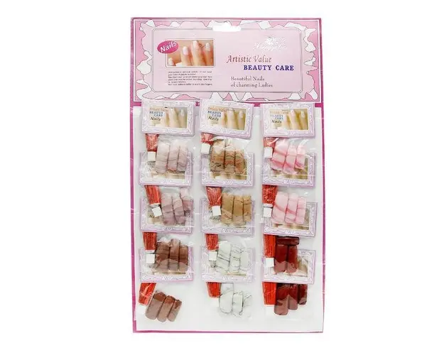 Set unghii false cu adeziv inclus, 12 seturi, Multicolor