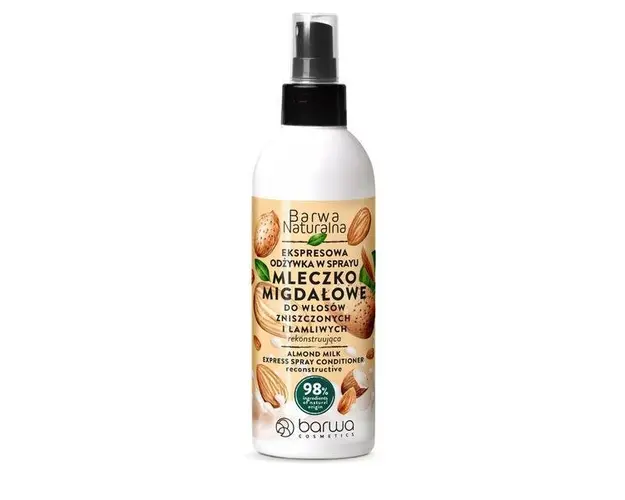 Spray balsam reconstructiv pentru par deteriorat, cu lapte de migdale, Barwa Cosmetics, 200 ml