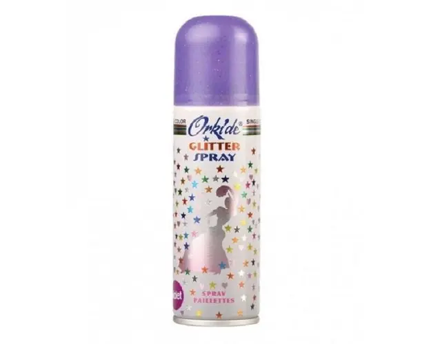 Spray Stralucitor Mov tip glitter pentru par si corp Orkide, 90 ml