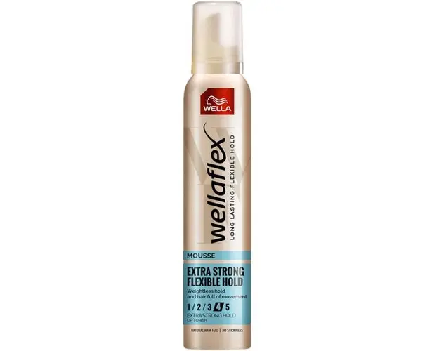 Spuma cu Fixare Extra Puternica - Wella Wellaflex Mousse Flexible Extra Strong Hold, 200 ml