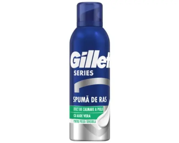 Spuma de Ras pentru Pielea Sensibila cu Aloe Vera - Gillette Shave Foam Sensitive Skin Soothing, 200 ml