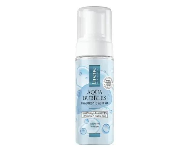 Spuma pentru curatare faciala cu acid hialuronic Lirene Aqua Bubbles, 150ml