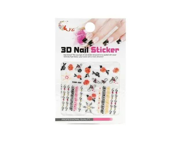 Sticker pentru unghii, Global Fashion, 3D Nail Sticker FAM-004, Multicolor, 1 set