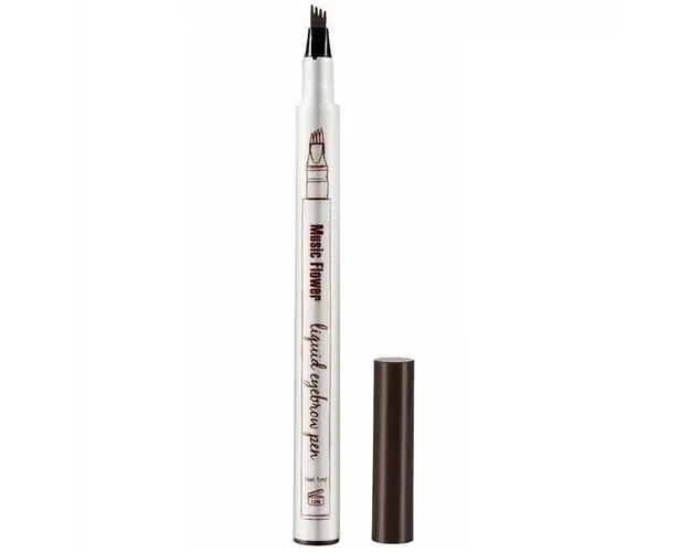 Stilou Microblading Contur Sprancene cu Efect de Fire, Marker Make-up Microblading Pen Semipermanent IBCC, Chestnut