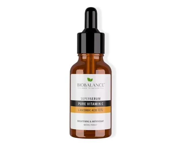 Super Serum Pure Vitamina C (Acid L-Ascorbic 10%), Antirid, pentru Luminozitate - Bio Balance, 30 ml