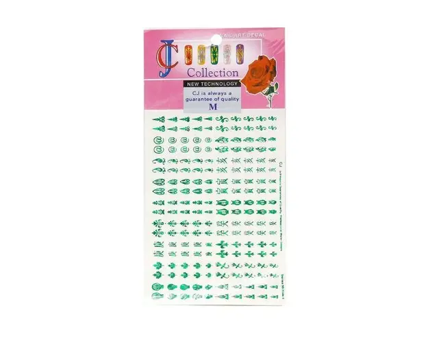 Tatuaj sticker unghii, Global Fashion, Verde, 1 set