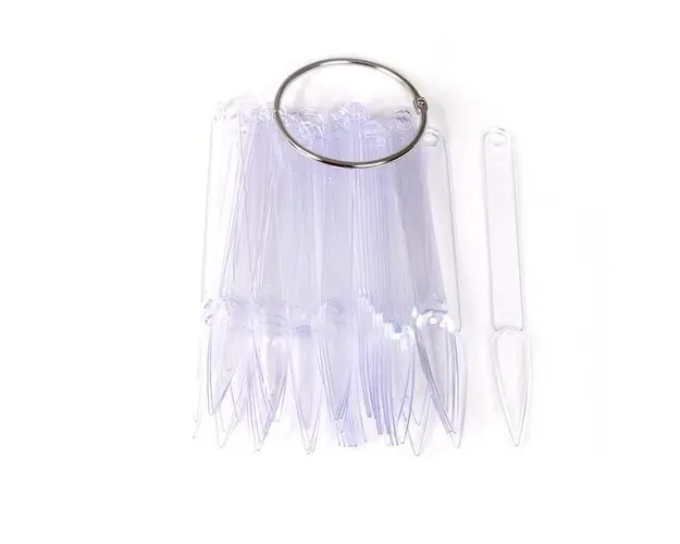 Tipsuri ascutite pentru exersat cu inel Transparent set 50 buc