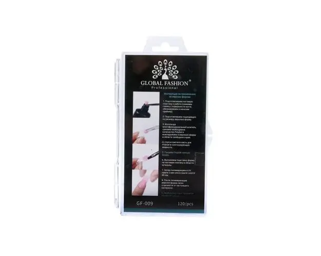 Tipsuri unghii false, transparente pentru Polygel, 120 bucati GF-009