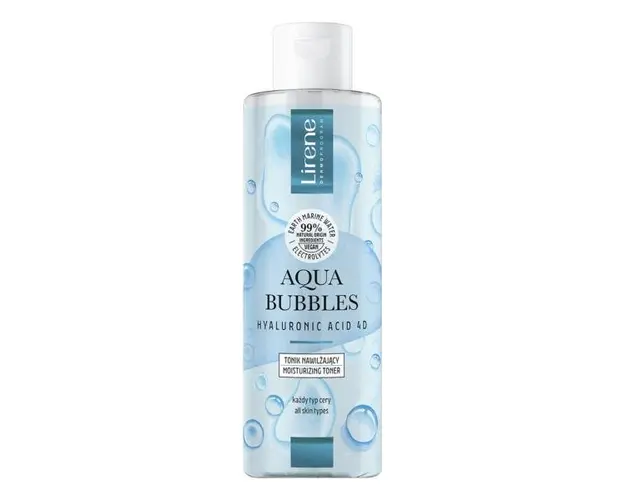Toner revigorant cu acid hialuronic Lirene Aqua Bubbles, 200 ml