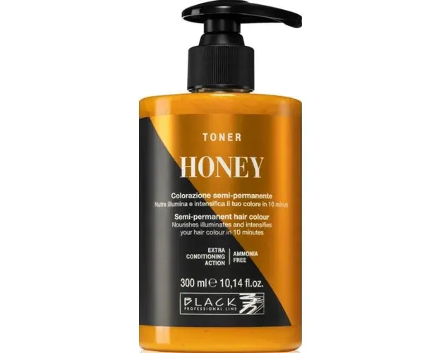 Toner Semi-Permanent - Toner Honey Black Professional, nuanta Blond, 300 ml